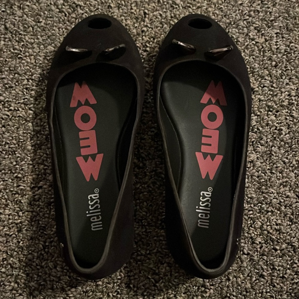 Melissa meow black cat shoes